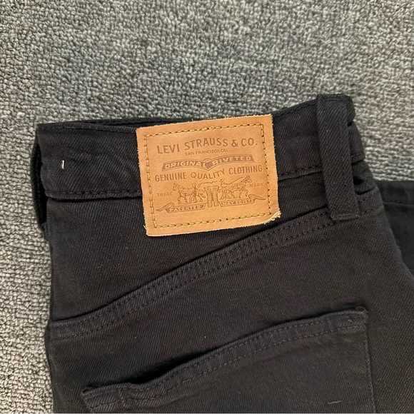 Levi’s Premium Denim Ribcage Straight Ankle Jeans Black Size 27 Button Fly - Picture 2 of 10